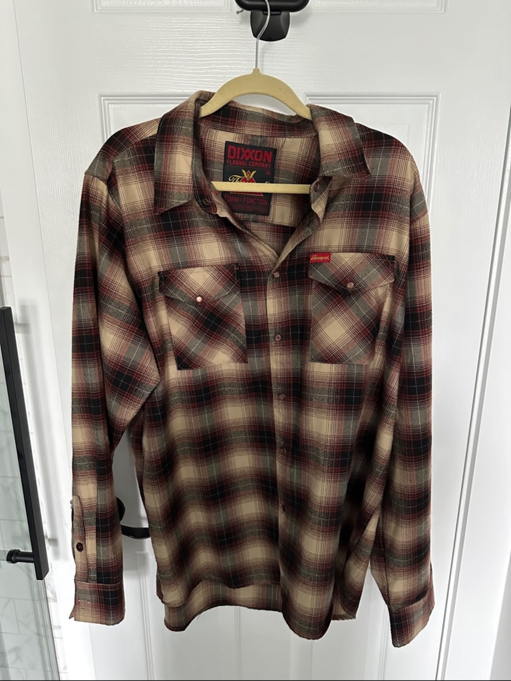 DIXXON Men's Plaid Button-Down Shirt in Brown and Red Tones Thorogood